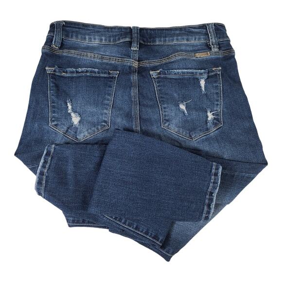 KanCan Button Fly Hi Rise Distressed Blue Denim Jeans 11 29 - Picture 3 of 4